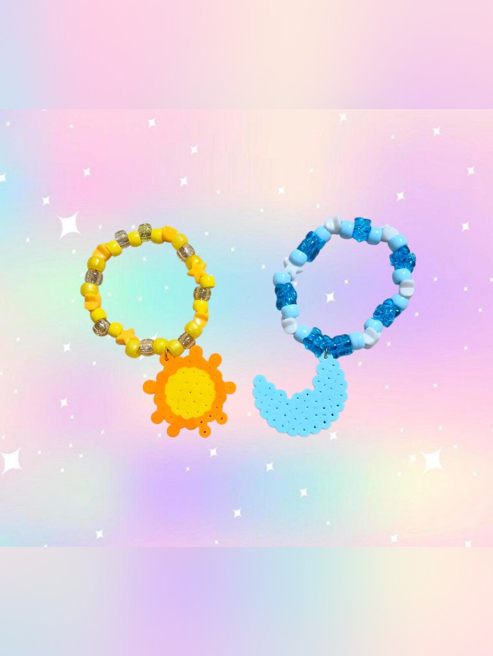 Sun and Moon Perler Kandi Bracelet Set